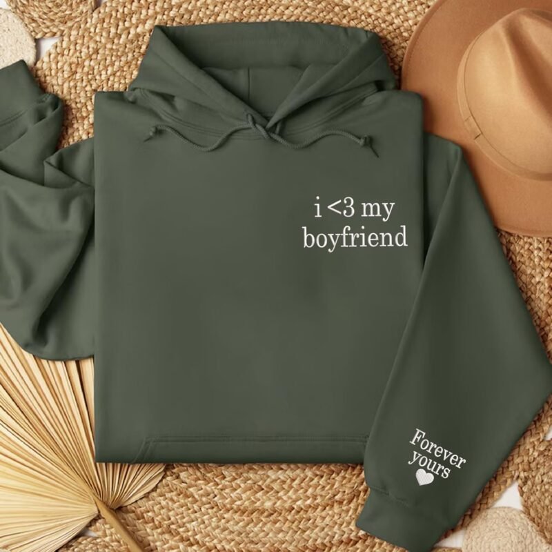 Embroidered Matching Couple Hoodies Boyfriend and Girlfriend I Love My Girlfriend Boyfriend Couple Valentine - Image 5