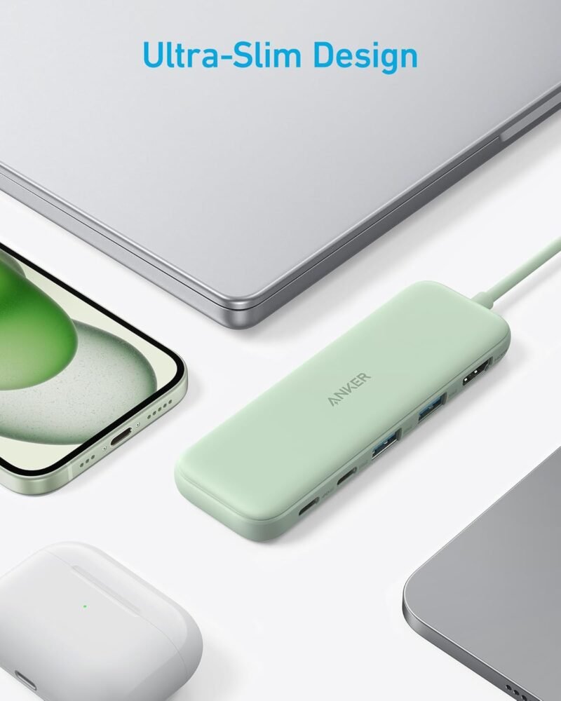 Anker 332 USB-C Hub (5-in-1) with 4K HDMI Display, 5Gbps USB-C Data Port and 2 5Gbps USB-A Data Ports and for MacBook Pro, MacBook Air, Dell XPS, Lenovo Thinkpad, HP Laptops and More(Green) - Image 6