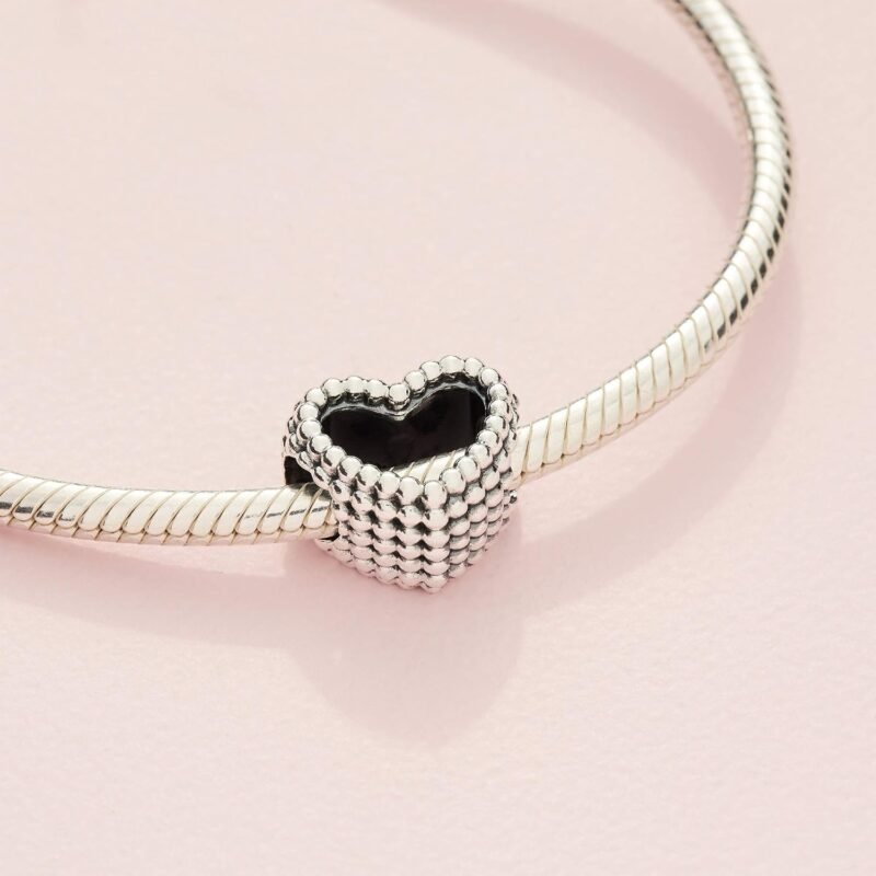 PANDORA Beaded Open Heart Charm - Compatible with PANDORA Moments - Gift for Her - Made with Sterling Silver - with Gift Box - Image 4