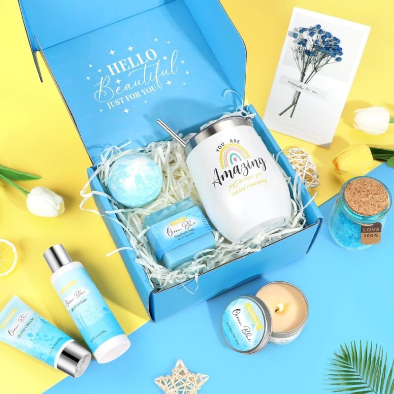 Birthday Gifts for Women, Ocean Scented Relaxing Spa Gifts Baskets for Women, Gifts for Women Mom Her Wife Sister Friends, Self Care Gifts Bath and Body Gifts Set for Women Mother's Day Birthday Gifts - Image 2