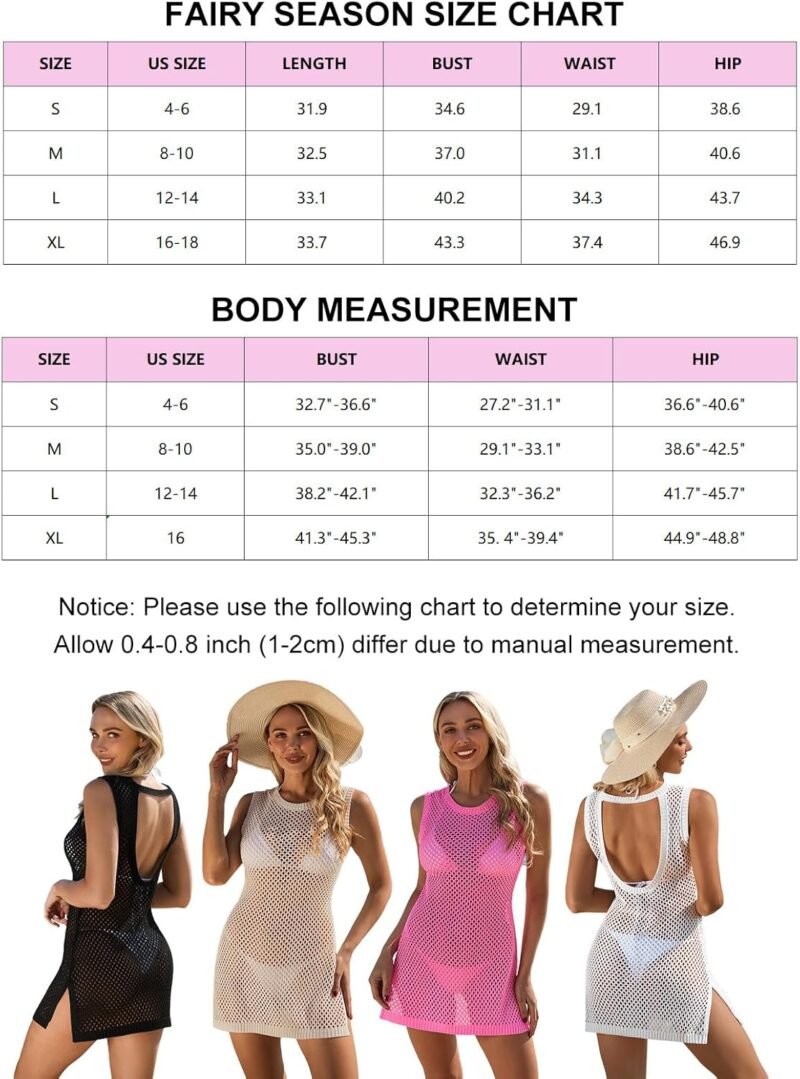 FAIRY SEASON Swimsuit Coverup for Women Knit Crochet Hollow Out Backless Beach Dress 2025 Bikini Cover Up Sleeveless Dresses - Image 6