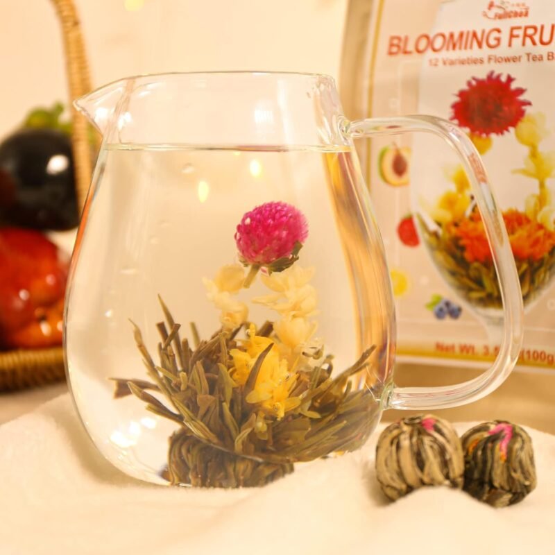 FullChea - Blooming Flowering Tea, 12 Unique Varieties - Flowering Tea in 12 Delicious Fruit Flavors - Gift For Tea Lovers, Christmas, Anniversary, Valentine, Birthday - Image 3