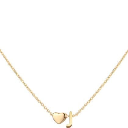 Initial Heart Necklace 18K Gold Plated Stainless Steel Tiny Heart Letter Necklace Personalized Monogram Name Necklace for Women