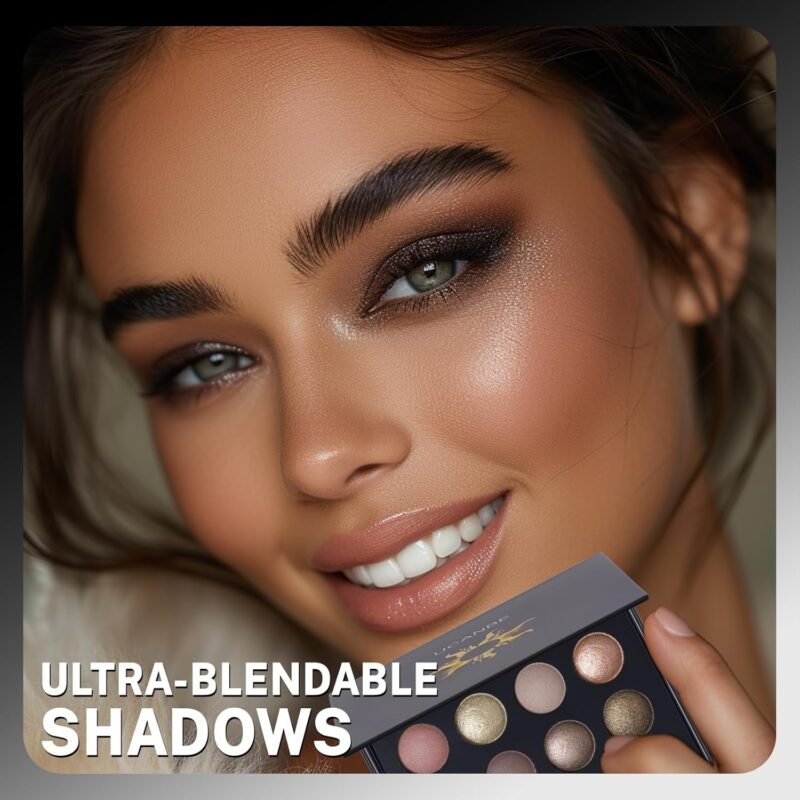 UCANBE Baked Eyeshadow Makeup Palette with Hidden Gems, 16 Colors Nude Eye Shadow with Matte Glitter Metallic Shimmer, Highly Pigmented Long Lasting Make Up Pallet - Image 3