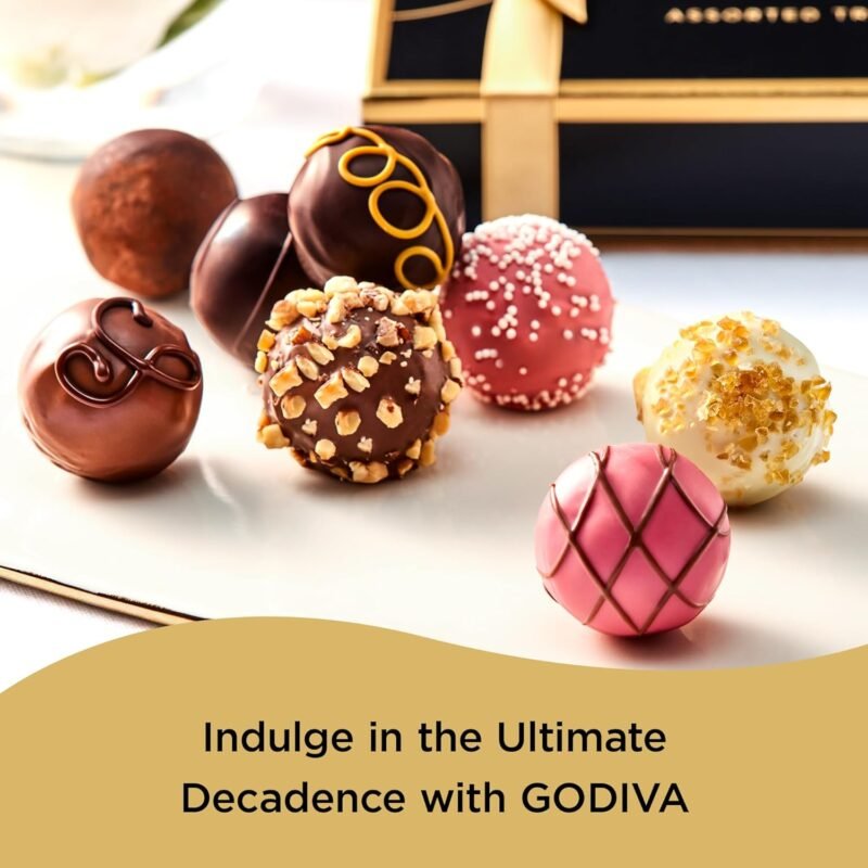 Godiva Chocolatier Signature Assorted Chocolate Truffle Gift Box for Birthday, Thank You, Anniversary, Congratulations Gift Basket Gourmet Candy with Creamy Ganache in Milk, White, Dark Chocolate, 24pc - Image 4