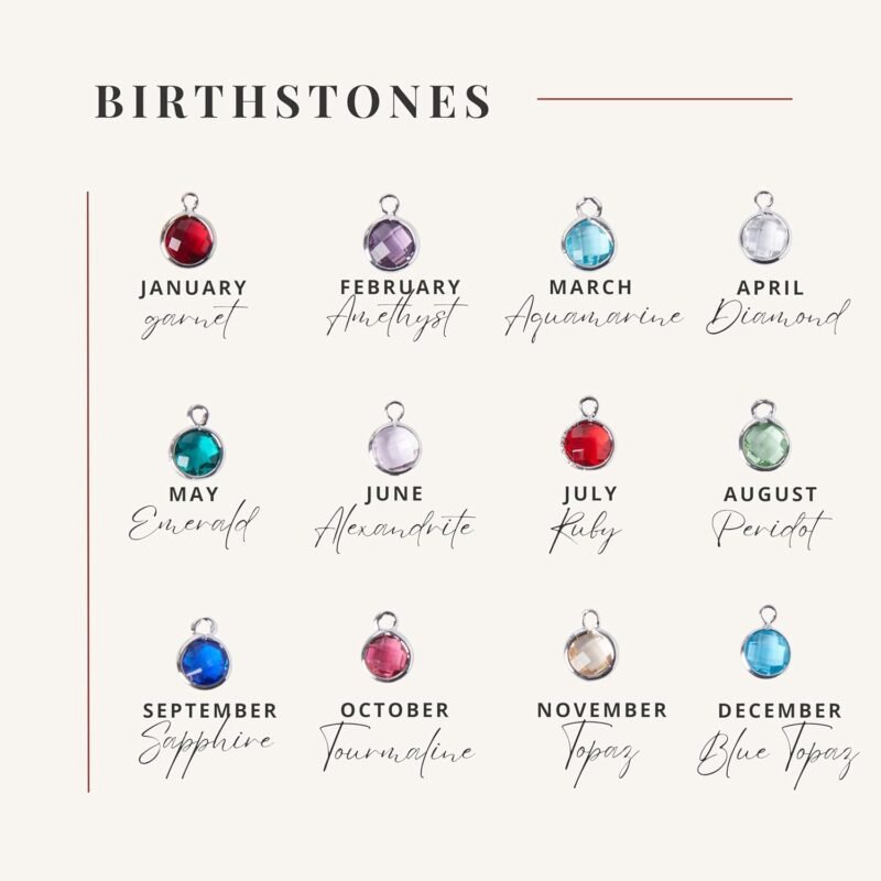 Birthstone Name Necklace for Women Valentines Day Gifts for Mom Personalized Gold Plated Pendants Jewelry for Mother Grandma Gift Birthday Gifts for New Moms -CN-BS-SH - Image 8