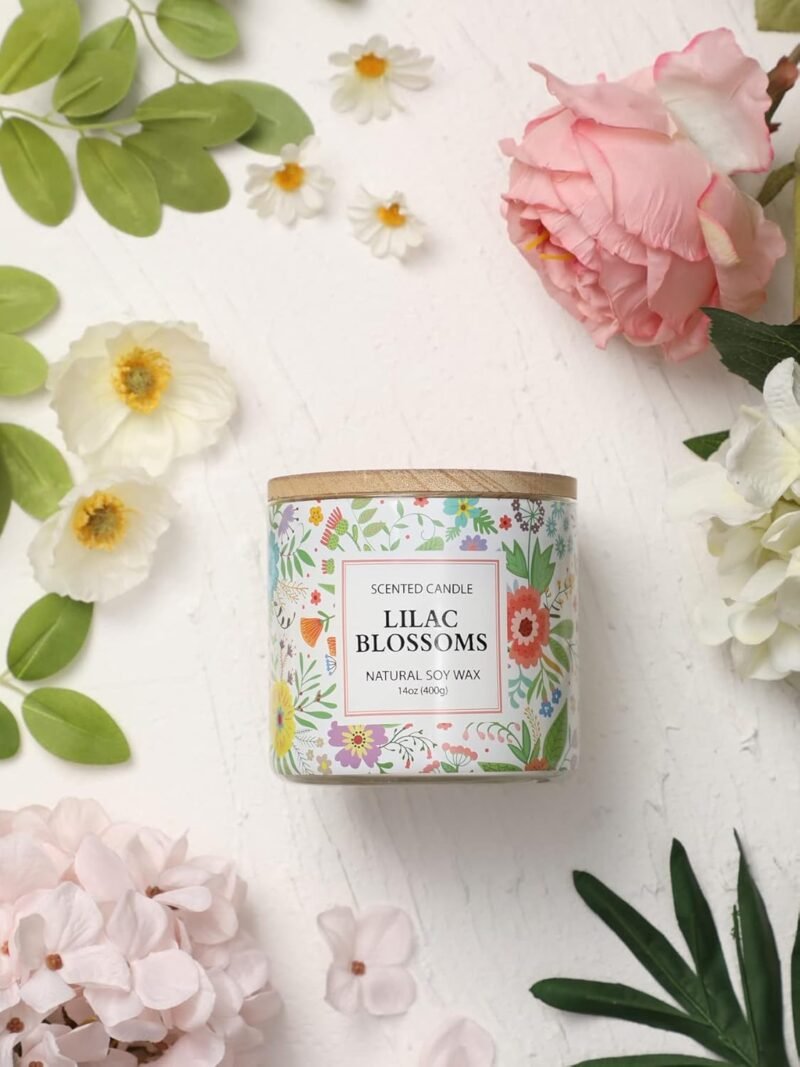 Spring Candle,Easter Scented Candle, Floral Scented Candle, Blossoms Gardenia Scented Candle,Large 3 Wicks, 14 oz - Image 3