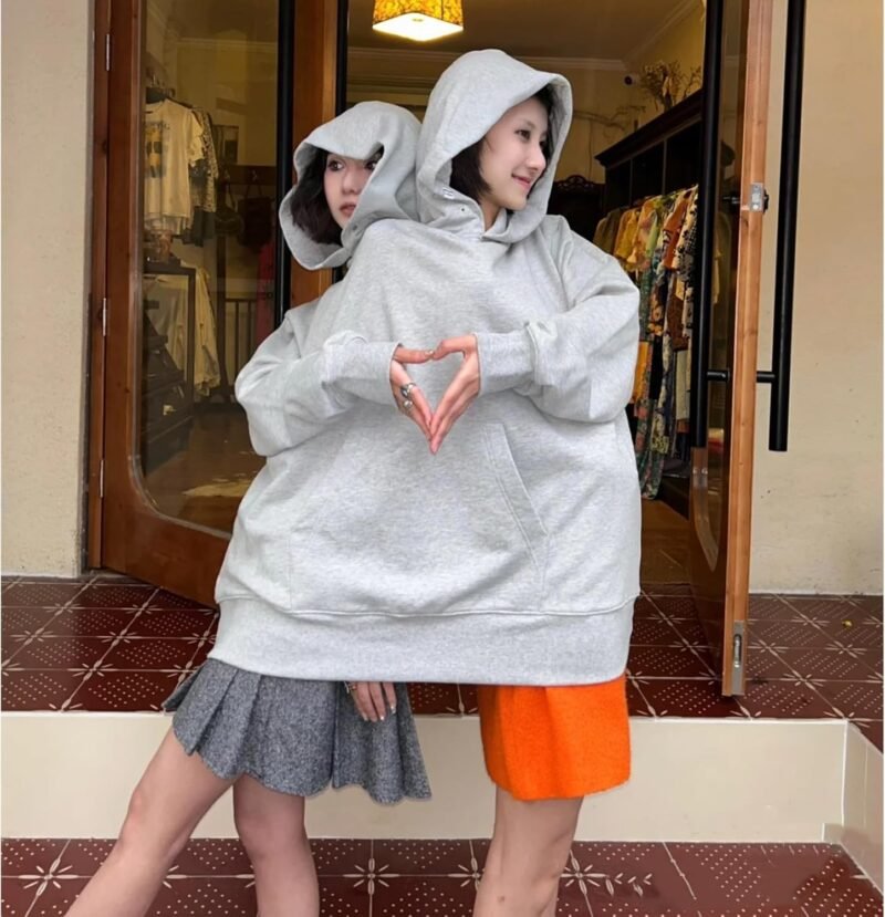 Jongdari Couples Hoodies, Two Person Hoodie Couple Sweaters Funny Matching Hoodies - Image 2