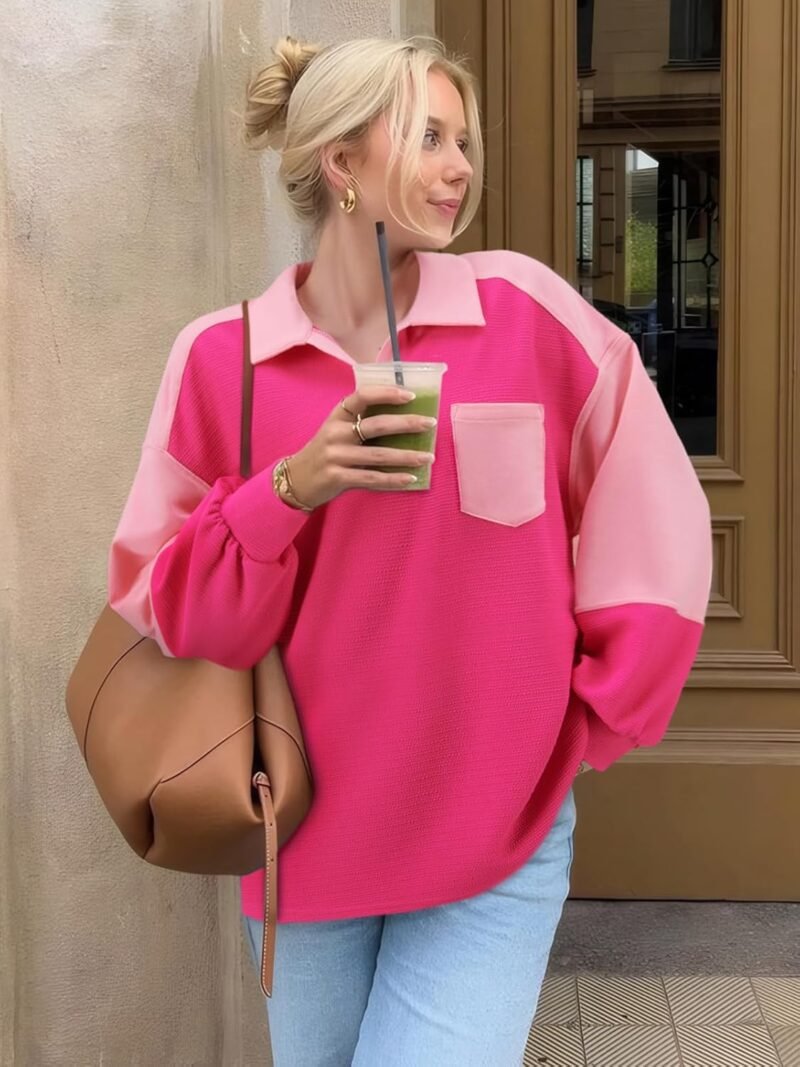 FAIRY SEASON Womens Sweatshirt Casual Button Lightweight Y2K Hoodie Lantern Long Sleeve Loose Pullover Tunic Tops - Image 2