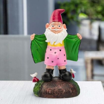 Funny Garden Gnome Statue,Colorful Resin Fairy-Tale Sculpture,Perfect Outdoor Decor for Home, Garden, Patios, Backyards - Beautiful Gift for All Seasons and Gnome Enthusiasts