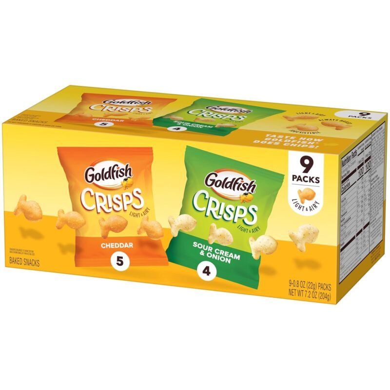 Goldfish Crisps Baked Chip Crackers Variety Pack, 0.8 Oz Snack Packs, 9 Pk - Image 6
