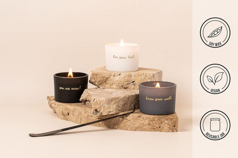 Janos Fernando Aromatherapy Candle Gift Set - Soy Scented Candles with Essential Oils -Motivational Words, Ideal for Relaxation - Image 2