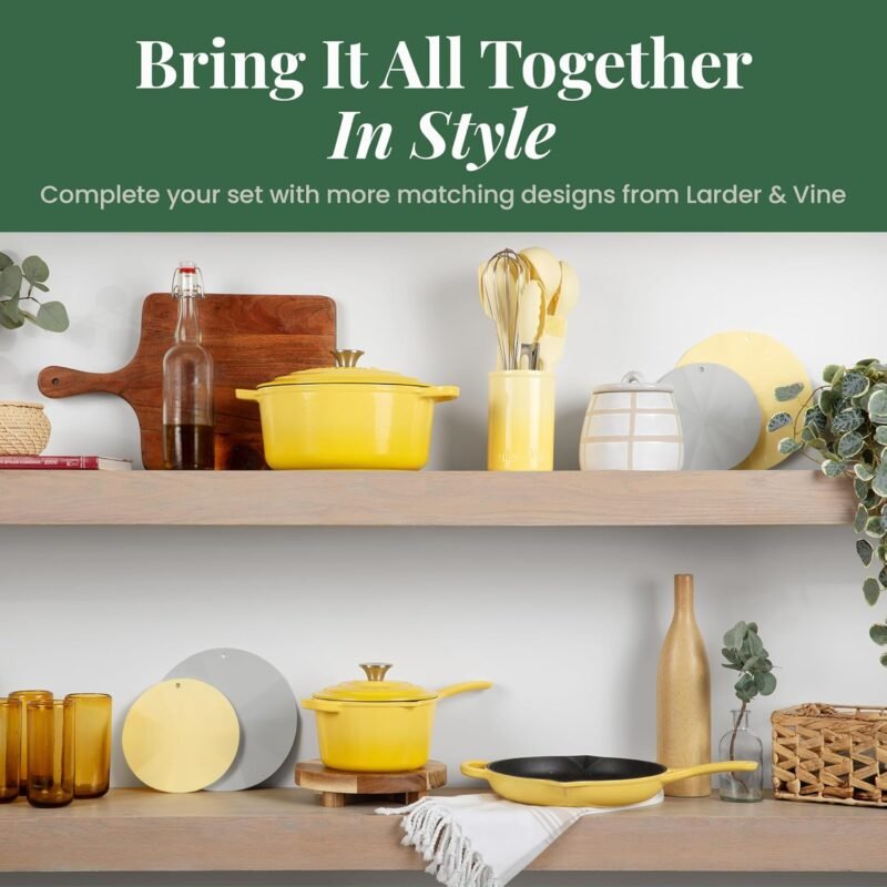 Larder & Vine 8-Piece Bakeware Set | Non-Stick Baking Set with Ceramic Finish | PFAS, PFOA, PTFE, and BPA Free Baking Essentials | Baking Sheets, Muffin Tins and Assorted Baking Pans | Limoncello - Image 9