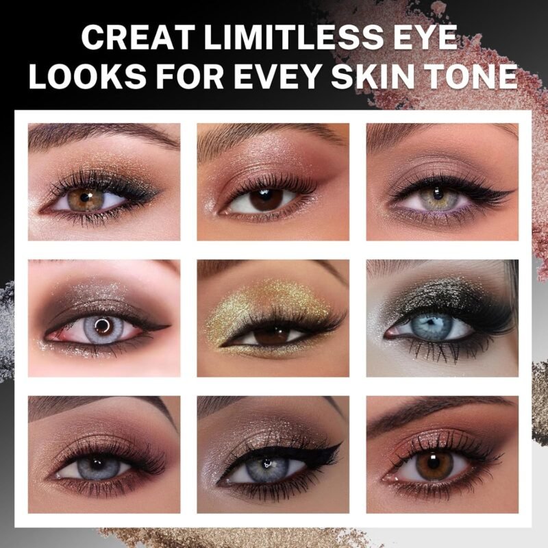 UCANBE Baked Eyeshadow Makeup Palette with Hidden Gems, 16 Colors Nude Eye Shadow with Matte Glitter Metallic Shimmer, Highly Pigmented Long Lasting Make Up Pallet - Image 6