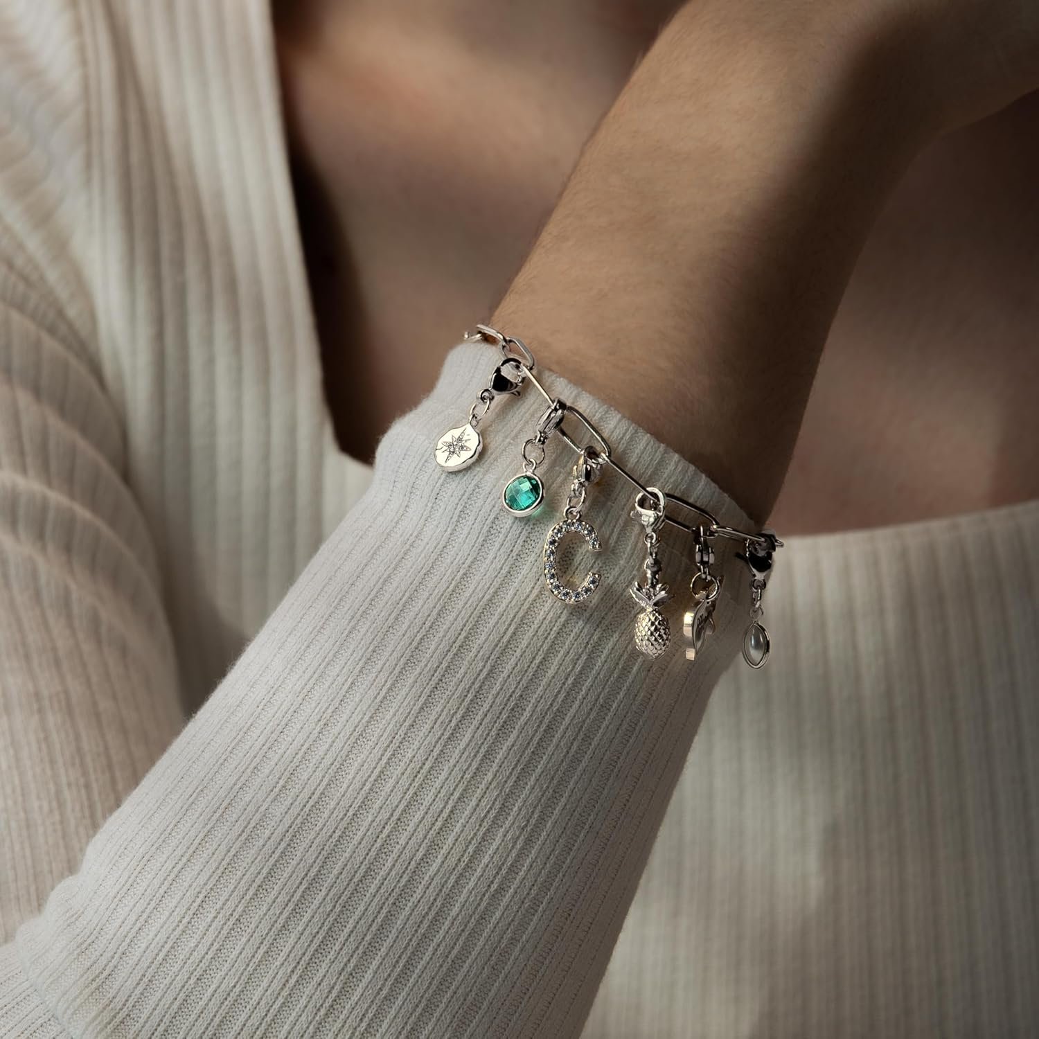 Gold Charm Bracelet for Women, Valentines Gifts for Mom with Personalized Engraved Charms Personalized Gift for Grandma, Unique Birthdays Teen Girls - P-CHARM-MIX-BR - Image 5