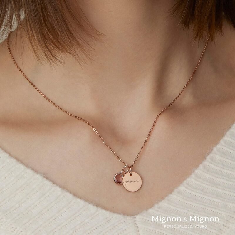 Birthstone Name Necklace for Women Valentines Day Gifts for Mom Personalized Gold Plated Pendants Jewelry for Mother Grandma Gift Birthday Gifts for New Moms -CN-BS-SH - Image 6