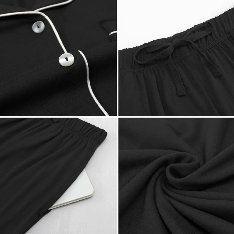PGJJZ Matching Pajamas for Couples, Button Up Pjs Set for Men and Women Soft Warm Loungewear - Image 5