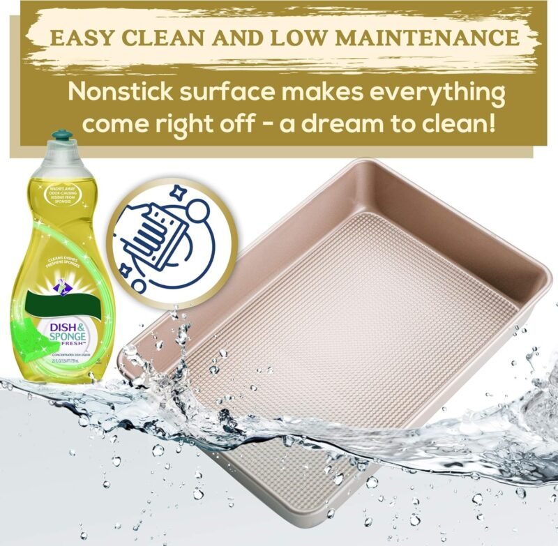 Ultra Cuisine 9x13 Inch Cake Baking And Brownie Pan - Easy Cleaning And Low Maintenance - Elevated Non-Stick Even Baking Experience - Food Safe Coating - Bake Like A Pro For A Lifetime - Image 6