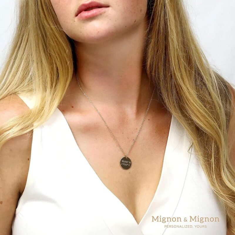 Personalized Name Necklace with Engraving Custom Coordinates, Inspirational Message, Unique Gift for Women, Bridesmaid Proposal Jewelry – LCN-MIX - Image 6