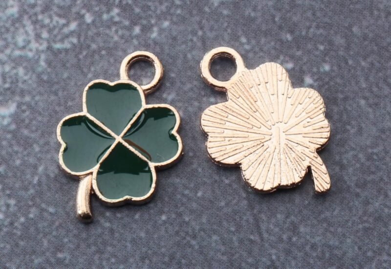 20 Pcs Four Leaf Clover Charms for St. Patrick’s Day Vintage Cute Small Enamel Pendants for Jewelry Making Kits Necklace Bracelet DIY Keychain Earring Accessories Supplies - Image 3