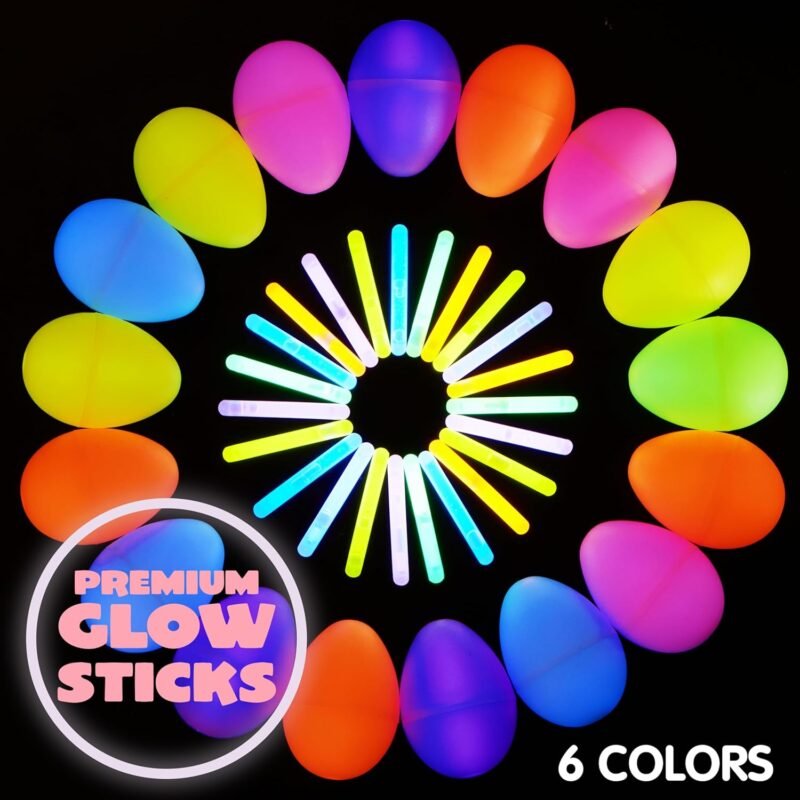 JOYIN 144 Pcs Easter Eggs with 288 Pcs Mini Glow Sticks for Kids Glow-in-The-Dark Basket Stuffers Fillers Gift, Easter Eggs Hunt Game Party Favors Classroom Decorations Supplies - Image 4