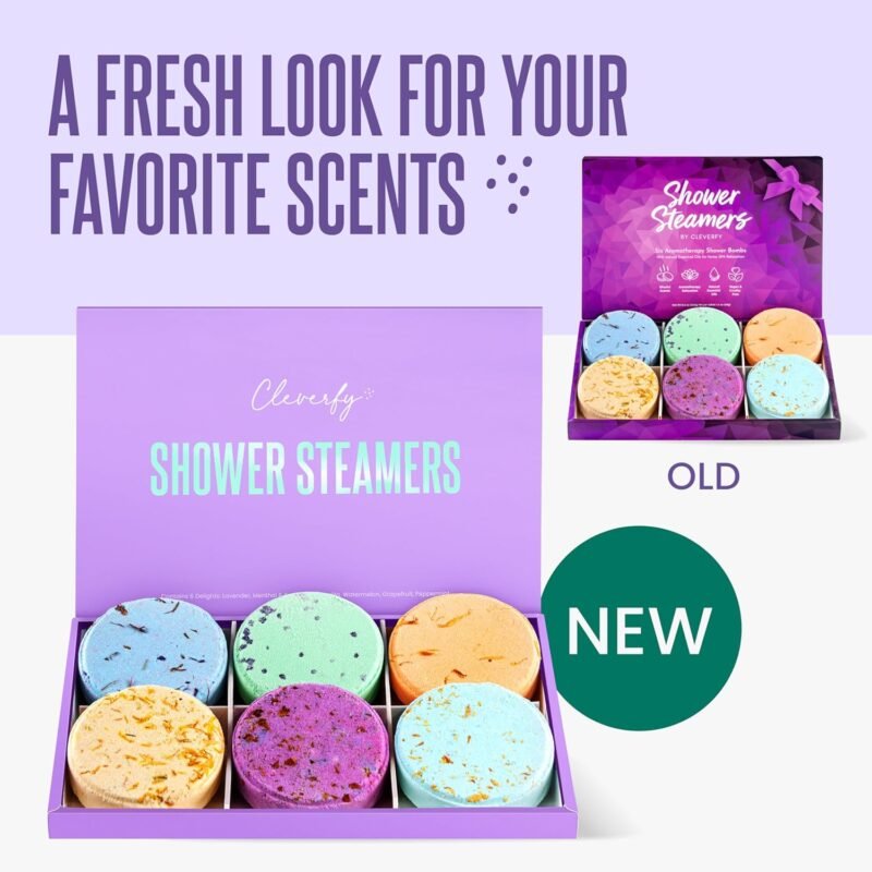 Cleverfy Shower Steamers for Aromatherapy - Purple Box of 6 Shower Bombs - Image 7