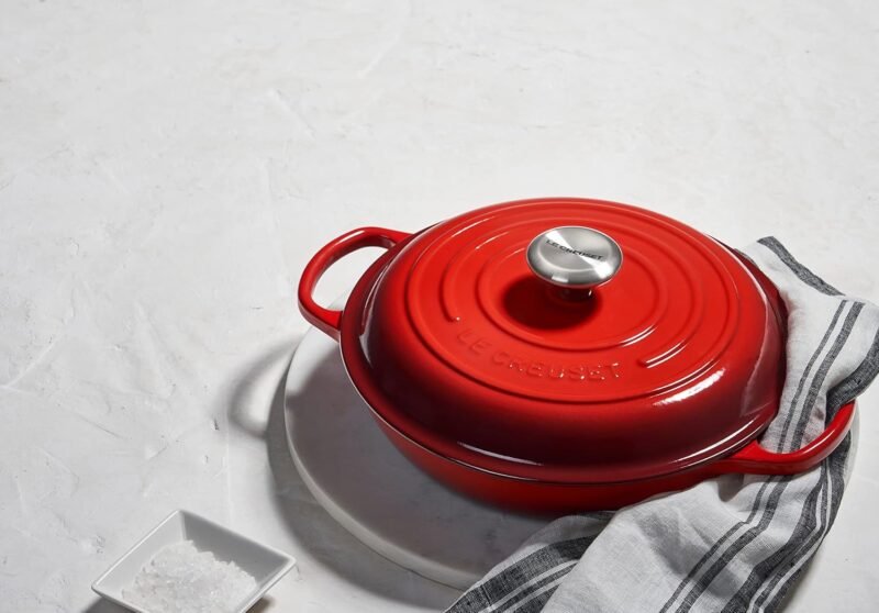 Le Creuset Enameled Cast Iron Signature Braiser, 2.25 qt., Cerise - Image 5