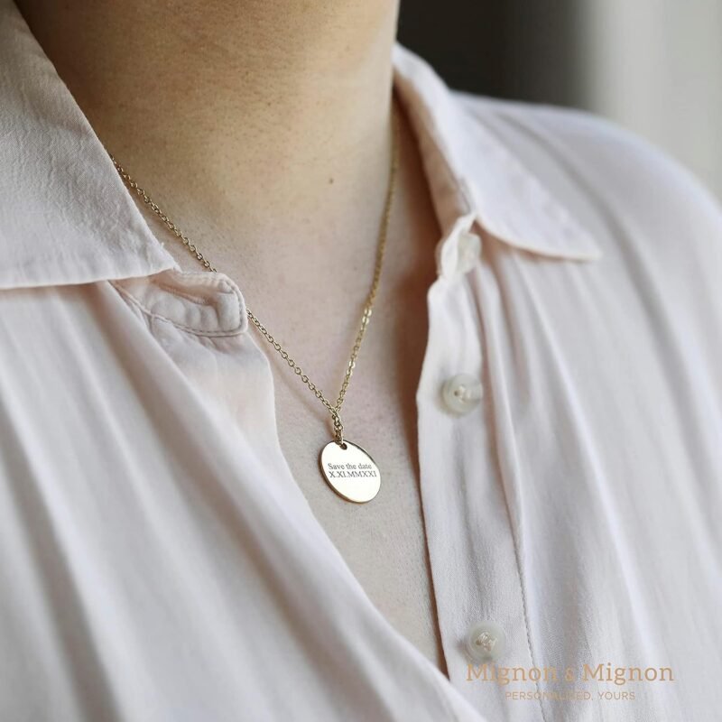 Personalized Name Necklace with Engraving Custom Coordinates, Inspirational Message, Unique Gift for Women, Bridesmaid Proposal Jewelry – LCN-MIX - Image 7