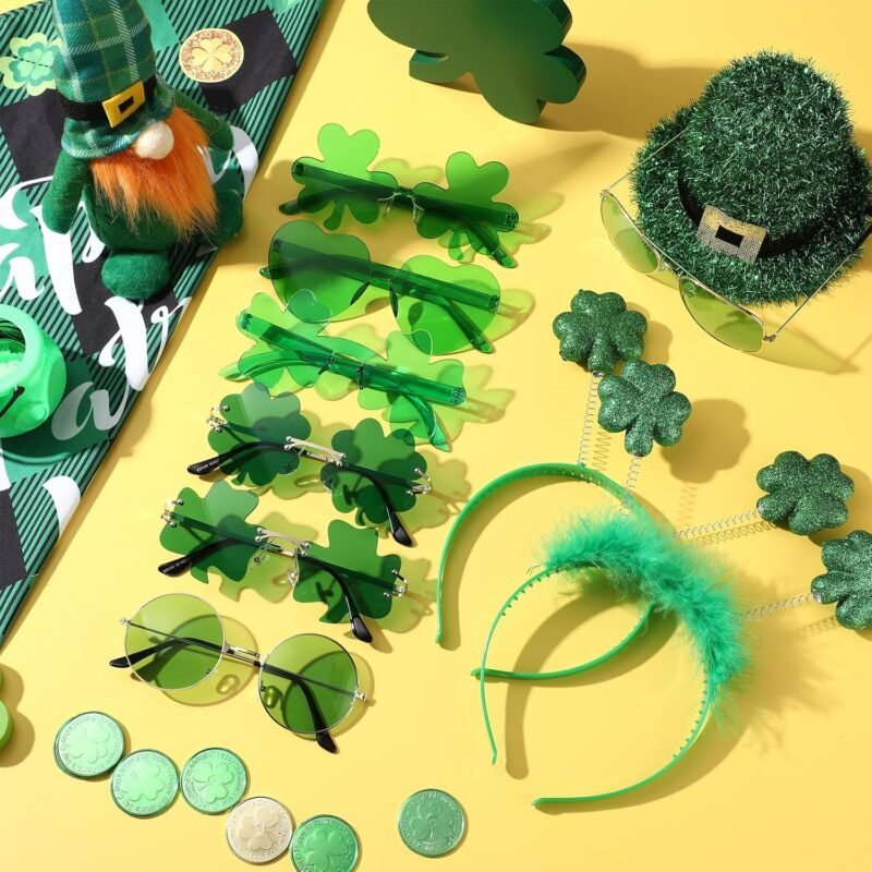 6 Pcs St. Patrick's Day Headbands Green Shamrock Clover Headband for St Patrick's Costume Accessory Party Favor - Image 4