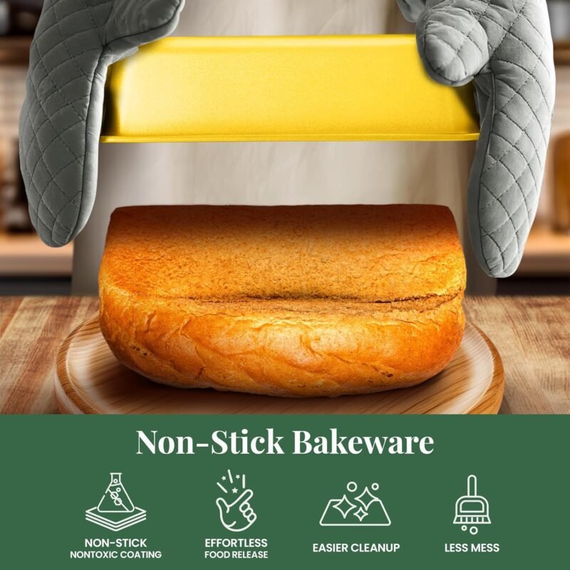 Larder & Vine 8-Piece Bakeware Set | Non-Stick Baking Set with Ceramic Finish | PFAS, PFOA, PTFE, and BPA Free Baking Essentials | Baking Sheets, Muffin Tins and Assorted Baking Pans | Limoncello - Image 3