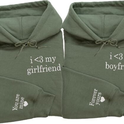 Embroidered Matching Couple Hoodies Boyfriend and Girlfriend I Love My Girlfriend Boyfriend Couple Valentine