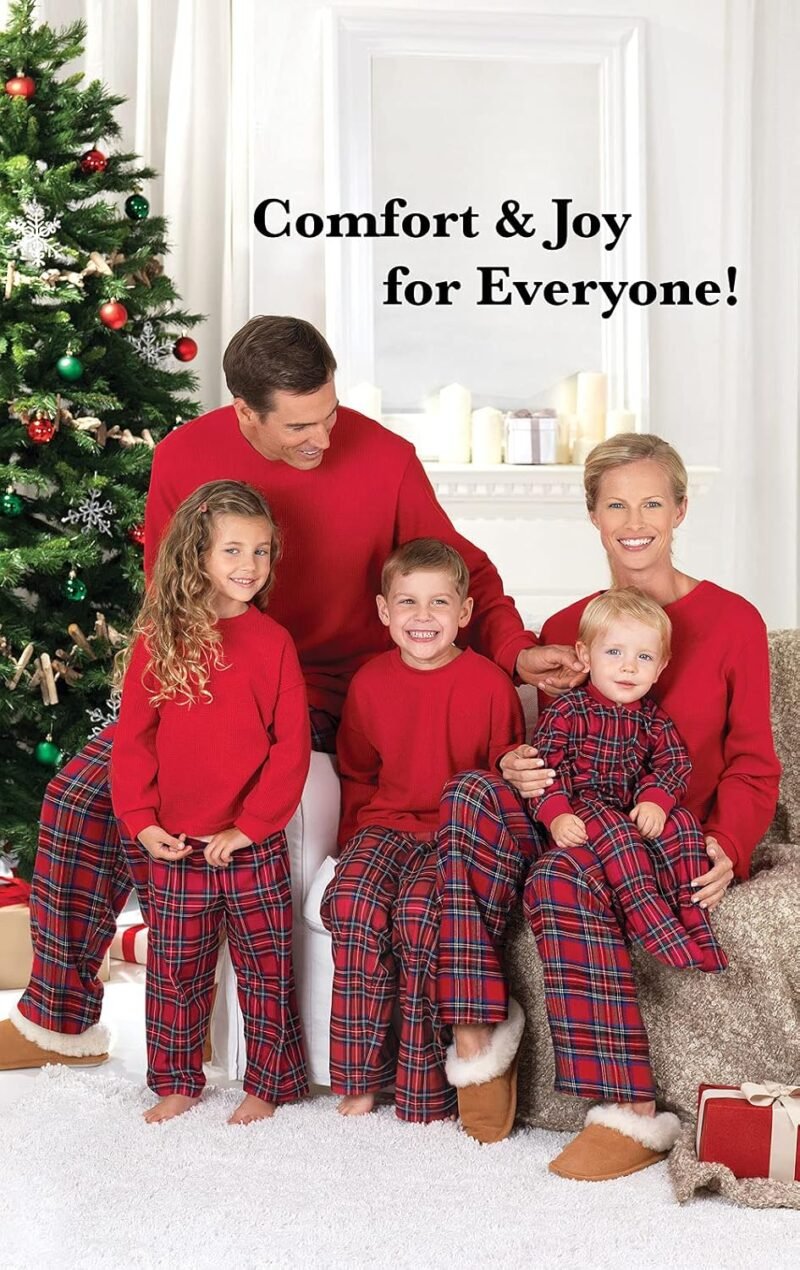PajamaGram Christmas Pajamas for Family, Thermal Plaid - Image 2