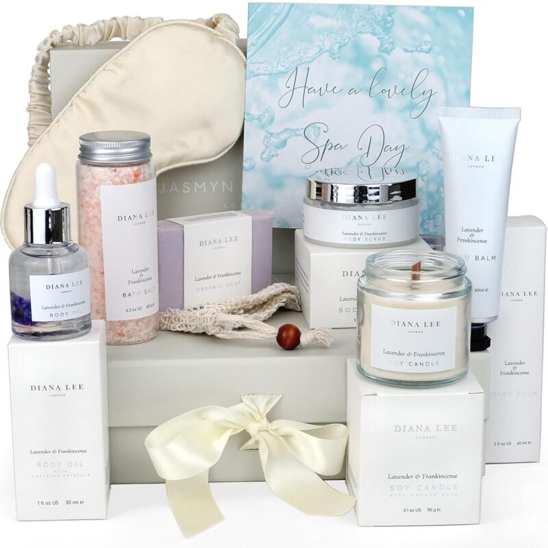 Jasmyn & Greene Luxury Bath Gift Set for Women - 10 Relaxing Valentines Day Gifts for Women with Lavender Self Care Gifts for Mom, Home Spa Gift Baskets for Women, Birthday Gifts for Women