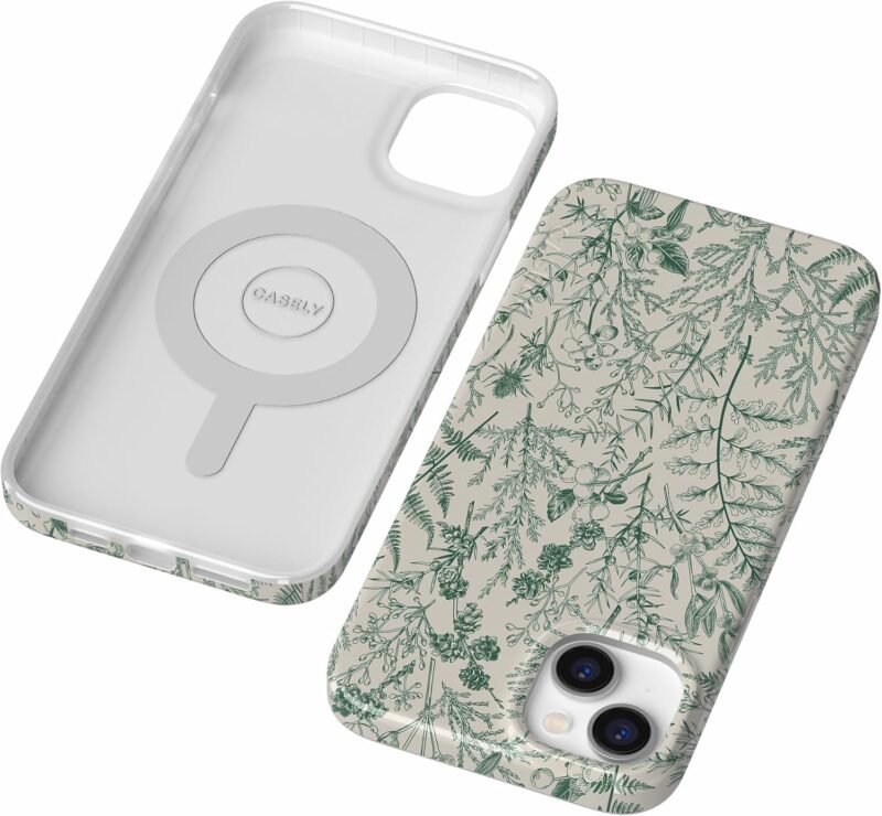 Casely iPhone 14 Case | Sage Garden | Green Floral | Compatible with MagSafe | Classic Ultra Slim Case Design - Image 2