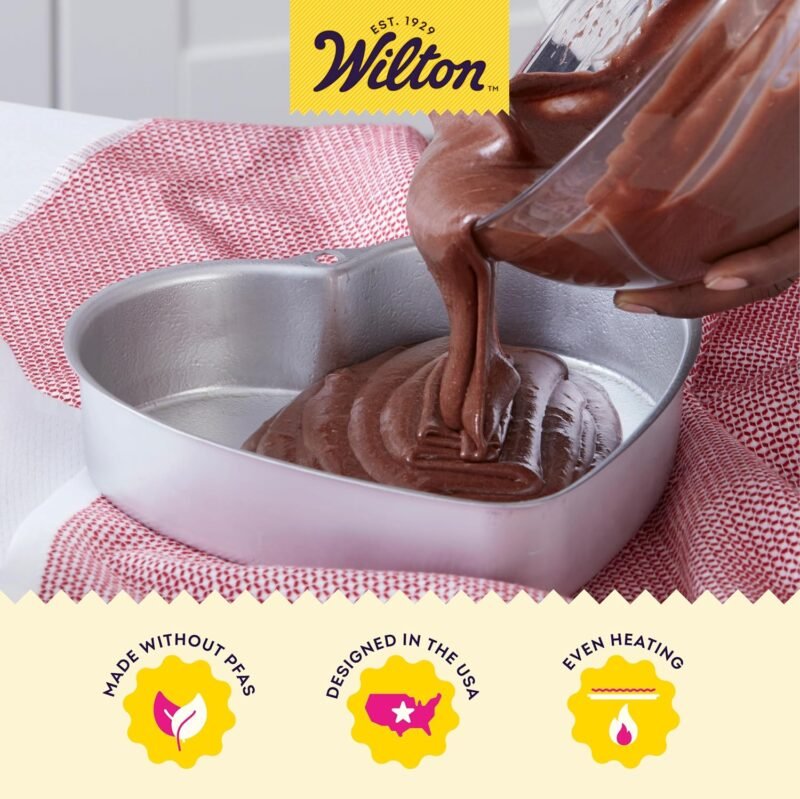 Wilton Decorator Preferred Heart Shaped Cake Pan, 8-In. Baking Pan for Lovely Cakes, Aluminum - Image 3