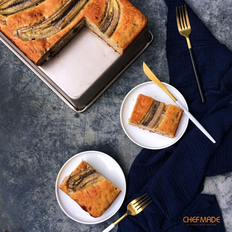 CHEFMADE 13-Inch Rectangle Cake Pan, Non-Stick Loaf Pan Deep Dish Bakeware for Oven Roasting Meat Bread Jelly Roll Battenberg Pizzas Pastries 9.7" x 13.6" X 2.4"(Champagne Gold) - Image 7