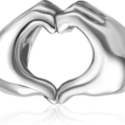 SOUKISS 925 Sterling Silver Love Heart in Your Hands Charm for Charms Bracelets, Xmas Mother's Day Gifts Idea