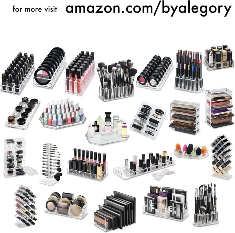 BY ALEGORY byAlegory (Set of 2) Acrylic Mini Perfume & Mini Scented Oils Organizer & Vanity Display 4 Tiers For Storing Mini, Travel Size, Rollerball Beauty Perfume Bottles - Clear - Image 6