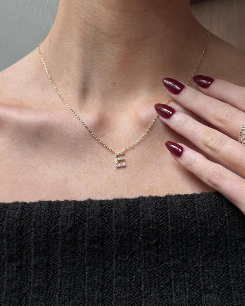 PAVOI 14K White Gold Plated Cubic Zirconia Initial Necklace | Letter Dainty Necklaces for Women - Image 2