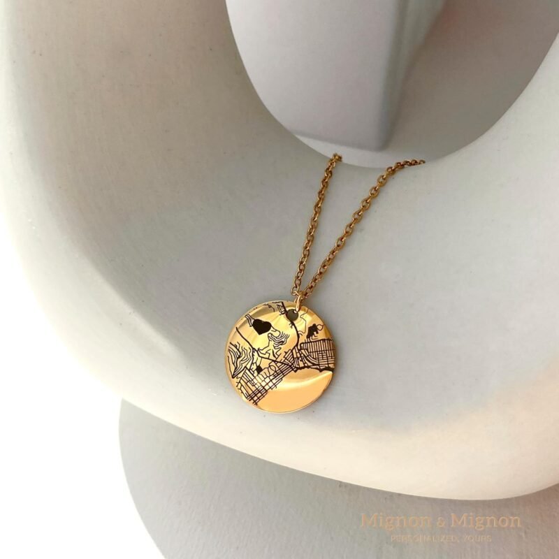 Personalized Necklace Customized Map Gift for Dad Engraved Coordinate Couples Long Distance BFF Friendship Jewelry – LCN-MAP - Image 2