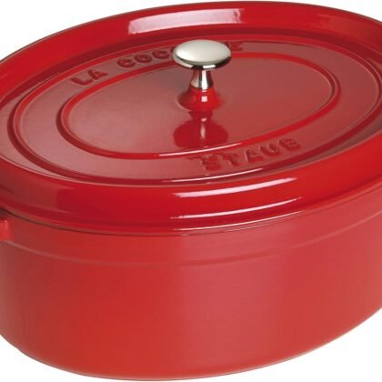 Staub Cast Iron Roaster/Cocotte, Oval 37 cm, 8 L, Cherry Red