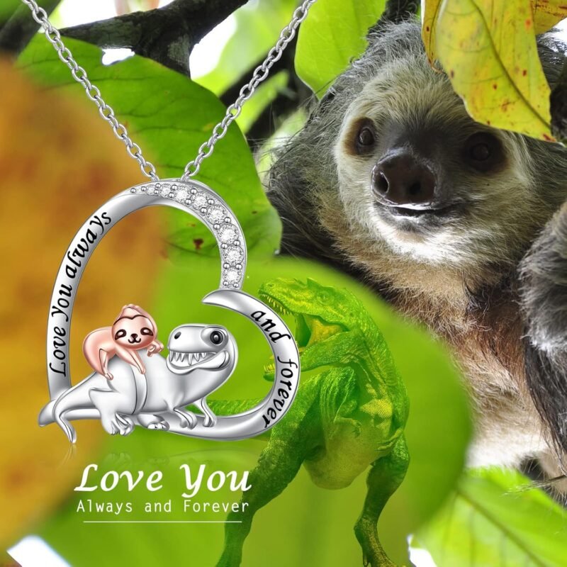 Yearace Sterling Silver Mother and Child Animals Necklace Love Heart Pendant Necklace Cute Animal Jewelry Mother's Day Gifts for Mother Wife - Image 6