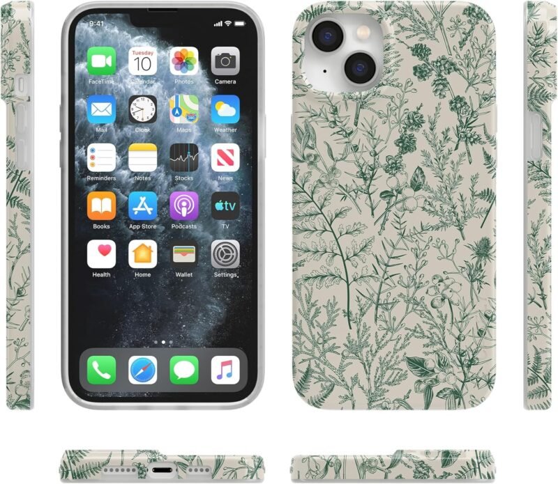 Casely iPhone 14 Case | Sage Garden | Green Floral | Compatible with MagSafe | Classic Ultra Slim Case Design - Image 3