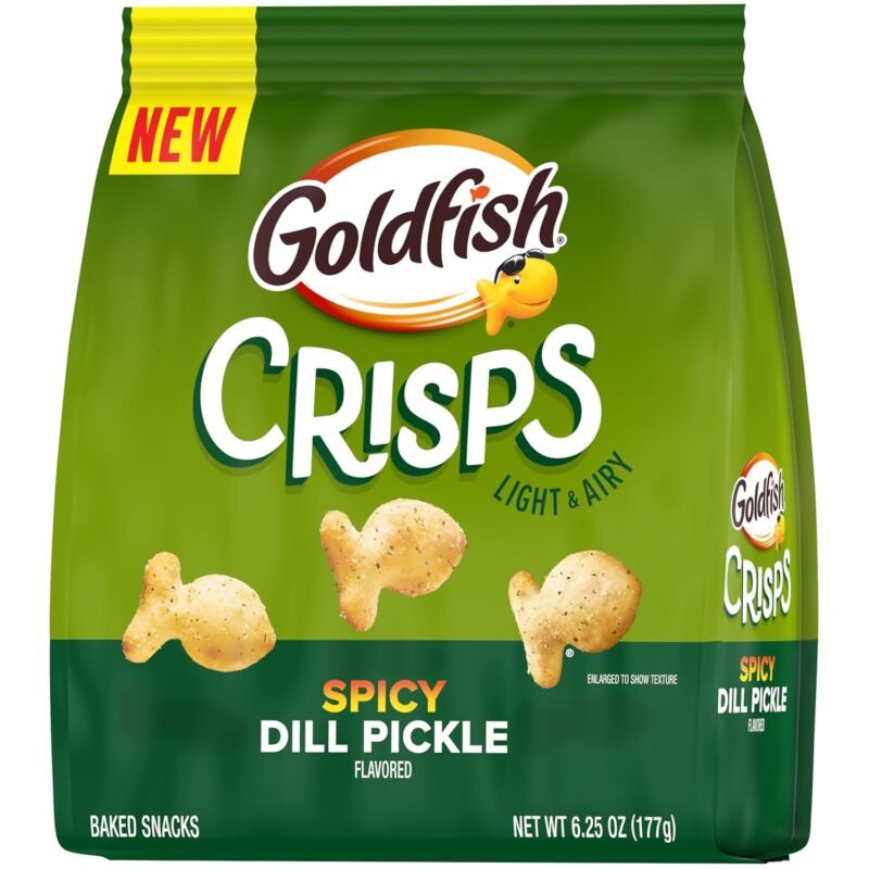 Goldfish Crisps Spicy Dill Pickle Flavored Baked Chip Crackers, 6.25 Oz Bag - Image 6