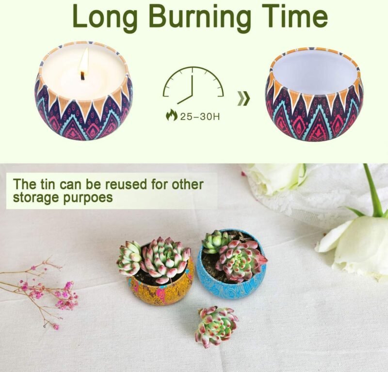 Scented Candles Gift Set, 8% Essential Oil, 4 Pack Aromatherapy Candle, Stress Relief Gifts for Women,120H Burning, Candles for Home Scented, Ideal for Birthday, Christmas, Thanksgiving, Mother's Day - Image 3