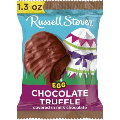 RUSSELL STOVER Easter Chocolate Truffle Milk Chocolate Easter Egg, 1.3 oz. (Pack of 18)