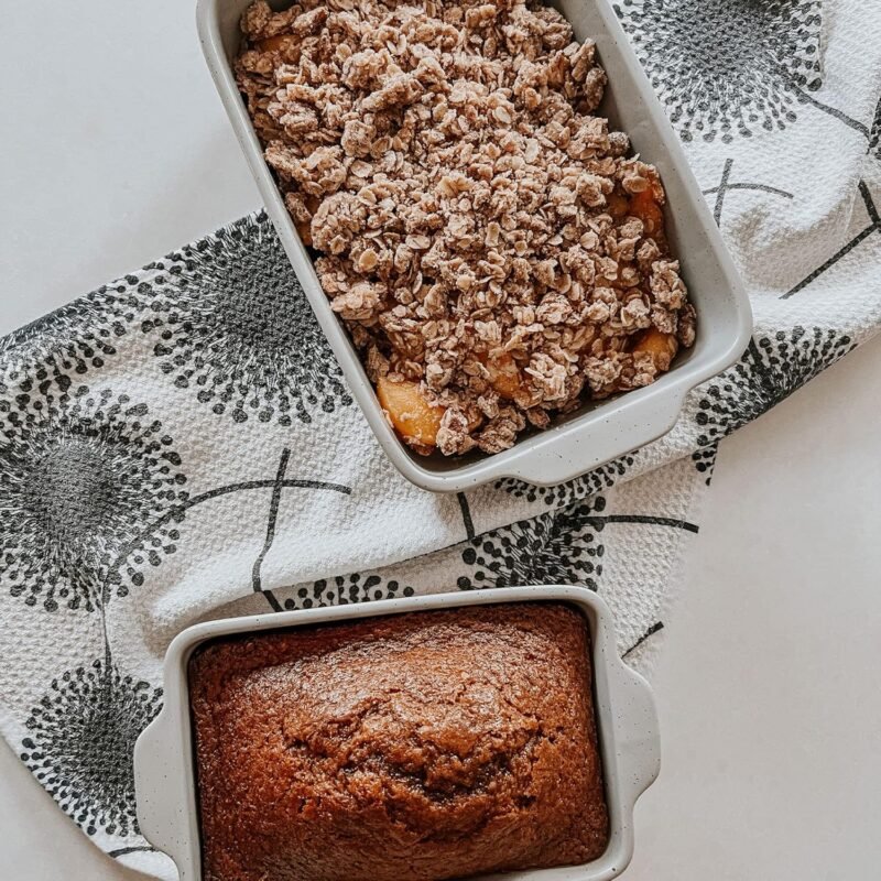Mora Ceramic Set of 2 Baking Dishes For Casserole, Banana Bread, Brownies, Broiling, Roasting, and Baking. 7x11 in and Loaf Pans - Porcelain Serving Bakeware from Oven to Table. Freezer Safe - Grey - Image 5