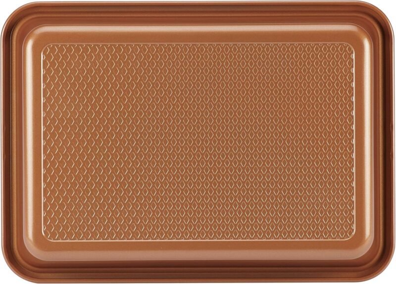 Ayesha Curry Nonstick Bakeware Nonstick Baking Pan With Lid / Nonstick Cake Pan With Lid, Rectangle - 9 Inch x 13 Inch, Brown, Copper - Image 9