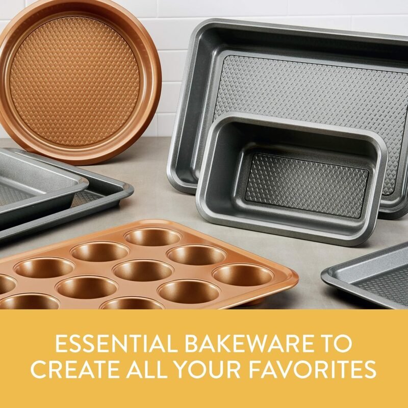 Ayesha Curry Nonstick Bakeware Nonstick Baking Pan With Lid / Nonstick Cake Pan With Lid, Rectangle - 9 Inch x 13 Inch, Brown, Copper - Image 4