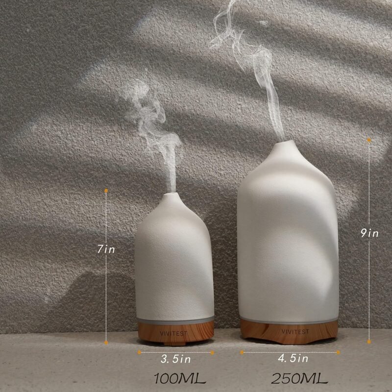 VIVITEST Ceramic Diffusers,Stone Essential Oil Diffuser, Ultrasonic Aromatherapy Diffusers for Home - Image 3